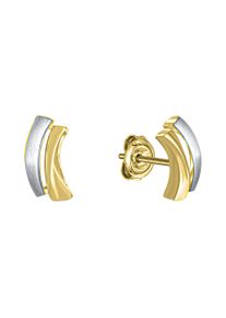 Vivance Damen Paar Ohrstecker "585/- Gelbgold bicolor glanz/matt", ONE-SIZE, Gold, bunt, Gold, Ohrringe