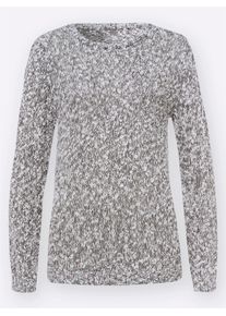 Classic Basics Damen Rundhalspullover "Pullover", grau, Gr. 40, gemustert, mehrfarbig, 100% Polyacryl, Pullover