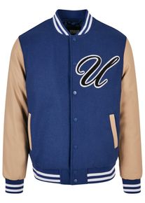 Urban Classics Herren Allwetterjacke "Urban Classics Herren Big U College Jacket", blau, casual, Gr. S, unifarben, 50% Wolle, 50% Viskose, Jacken