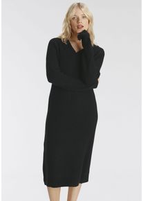 Boysen's BOYSEN'S Damen Strickkleid, schwarz, Gr. 42, Strick, Obermaterial: 91% Polyacryl, 8% Polyamid, 1% Elasthan, Kleider