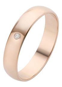 Firetti Trauring "Schmuck Geschenk Gold Hochzeit Ehering Trauring "LIEBE"", 20, 0,01 ct SI = kleine Einschlüsse mit Brillant, Roségold 375, 4mm,