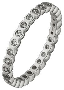 Jobo Damen Fingerring, 54, Silber 925 (Sterlingsilber), silber, Silber 925 (Sterlingsilber), Fingerringe, 925 Silber mit Zirkonia rundum