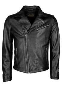JCC Herren Bikerjacke "8001", schwarz, Gr. XL, Obermaterial: 100% Leder, Lamm/ Futter: 100% Polyester / Wattierung: 100% Polyester, Jacken