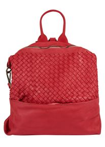 Samantha Look Cityrucksack, rot, Rindsleder, Leder, casual, Rucksäcke, echt Leder, Made in Italy