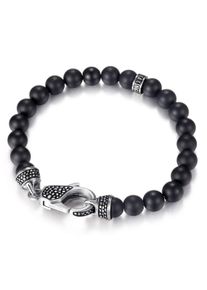 Kingka Herren Armband "SB2180SAG", Edelstahl, schwarz, Edelstahl, Armbänder, mit Achat
