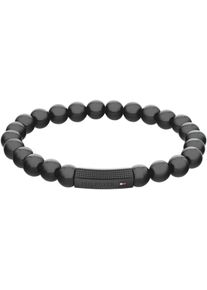Tommy Hilfiger Herren Armband "SS24 BEADS, 2790581, 2790582", Edelstahl, schwarz, Edelstahl, Armbänder, mit Onyx oder Tigerauge