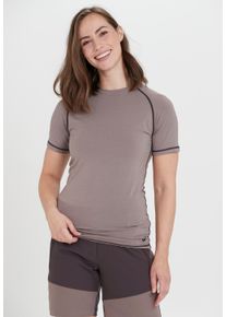 WHISTLER Damen T-Shirt "Athene", grau, casual, Gr. 42, unifarben, 67% Bambus-Viskose, 28% Wolle, 5% Elasthan, Shirts, mit hohem Rundhalsausschnitt