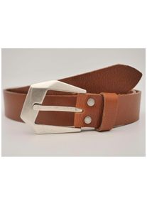 AnnaMatoni Damen Ledergürtel, braun, casual, Gr. 80, unifarben, Rindsleder, Gürtel, mit silberner Schließe