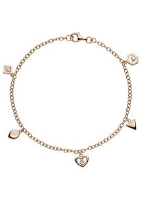 Jobo Damen Armband, Silber 925 (Sterlingsilber), rosa, Silber 925 (Sterlingsilber), Armbänder, 925 Silber roségold vergoldet mit 3 Zirkonia
