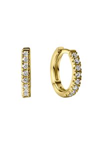 Vivance Damen Paar Creolen "375/- Gelbgold Zirkonia", ONE-SIZE, Gold, gelb, Gold, Ohrringe
