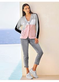 Heine Damen Strickjacke, grau, Gr. 34, gemustert, mehrfarbig, 50% Viskose, 28% Polyester, 22% Polyamid, Strickjacken