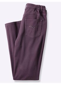 Classic Basics Damen 5-Pocket-Jeans, lila, Gr. 19, unifarben, 98% Baumwolle, 2% Elasthan, Jeans