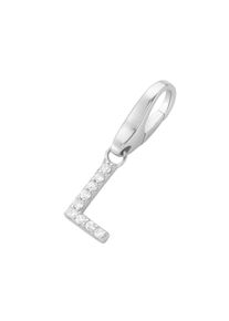 Damen Charm Buchstabe "Buchstabe L, Zirkonia Steine, Silber 925", weiß, Giorgio Martello MILANO, Silber 925 (Sterlingsilber), Charms