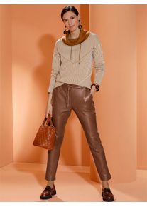 CRÉATION L CREATION L Damen Rollkragenpullover "Pullover", beige, Gr. 40, gemustert, 46% Modal, 40% Polyacryl, 14% Polyamid, Pullover