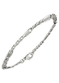 Jobo Damen Silberarmband, Silber 925 (Sterlingsilber), silber, Silber 925 (Sterlingsilber), Armbänder, Panzer-Steg-Armband 925 Silber 19 cm