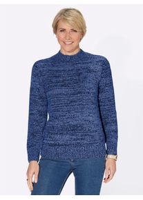Classic Basics Damen Stehkragenpullover "Pullover", blau, Gr. 40, meliert, unifarben, 91% Polyacryl, 9% Polyester, Pullover
