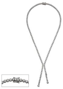 Jobo Damen Collier, Silber 925 (Sterlingsilber), L: 42cm, silber, Silber 925 (Sterlingsilber), Halsketten, 925 Silber mit Zirkonia 42 cm