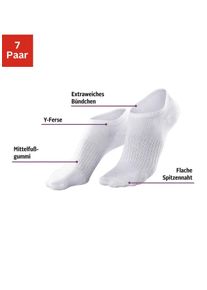 active by Lascana LASCANA ACTIVE Damen Sneakersocken, Gr. 35, weiß, Obermaterial: 69% Baumwolle, 29% Polyamid, 2% Elasthan, uni, Socken, mit Mittelfußgummi