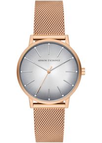 Armani Exchange Damen Quarzuhr, gold, Armbanduhren, Armbanduhr, Damenuhr, analog, Edelstahlarmband