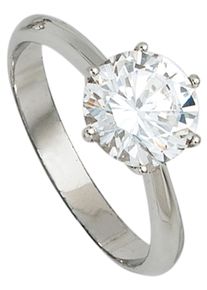 Jobo Damen Silberring, 50, Silber 925 (Sterlingsilber), silber, Silber 925 (Sterlingsilber), Fingerringe, 925 Silber mit Zirkonia