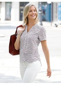 Inspirationen Damen Druckbluse, rot, Gr. 40, bedruckt, gemustert, mehrfarbig, 100% Viskose, Blusen