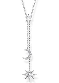 Thomas Sabo Damen Kette mit Anhänger "Stern & Mond silber, KE1900-051-14-L45V", 45, Silber 925 (Sterlingsilber), bunt, Silber 925 (Sterlingsilber),