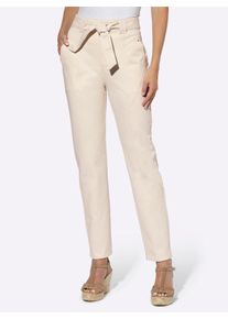 Heine Damen Bequeme Jeans, beige, Gr. 40, unifarben, 100% Baumwolle, Jeans