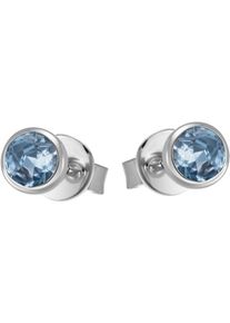 Firetti Damen Paar Ohrstecker "Schmuck Geschenk Gold 375 Gold 585 Ohrschmuck Ohrringe Solitär", Weißgold 585, blau, Weißgold 585, Ohrringe, mit