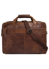 Bodenschatz Damen Aktentasche, braun, Leder, unifarben, leicht glänzend, Taschen, echt Leder