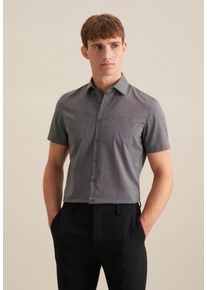 Seidensticker Herren Businesshemd "Slim", grau, Gr. 36, unifarben, 100% Baumwolle, Hemden, Slim Kurzarm Kentkragen Uni