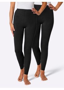 feel good Damen Leggings, Gr. 36, schwarz, 95% Baumwolle, 5% Elasthan, unifarben, Hosen