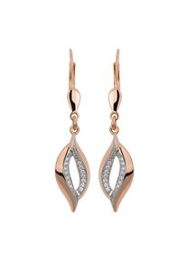 OROLINO Damen Paar Ohrhänger "585 Gold rosé mit 28 Brillanten 0,10ct.", ONE-SIZE, 0,10 ct SI = kleine Einschlüsse, Gold, rosa, Gold, Ohrringe
