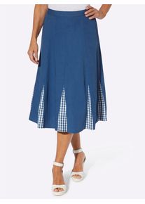 Classic Basics Damen Trachtenrock, blau, Gr. 52, gemustert, kariert, 65% Polyester, 35% Baumwolle, Röcke