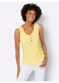 Casual Looks Damen Shirttop, gelb, Gr. 36, unifarben, 95% Viskose, 5% Elasthan, Tops