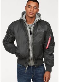 Herren Bomberjacke "MA-1 D-TEC", schwarz, modisch, Gr. XXL, Alpha Industries, unifarben, Web, Obermaterial: 100% Nylon. Futter: 100% Nylon.