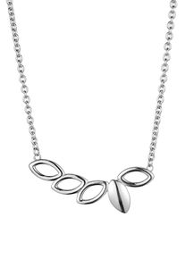 Kingka Damen Kette mit Anhänger "ORIVA Leaves, SN534S", Edelstahl, L: 50cm B: 2,3mm, silber, Edelstahl, B:2,3mm, Halsketten