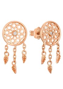 Amor Damen Paar Ohrstecker "Dreamcatcher, 2022470", Silber 925 (Sterlingsilber), rosa, Silber 925 (Sterlingsilber), Ohrringe, mit Zirkonia (synth.)