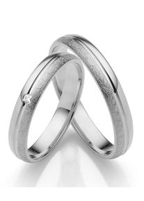 Firetti Trauring "Schmuck Geschenk Gold 750 Hochzeit Ehering "LIEBE"", 64, 0,015 ct SI = kleine Einschlüsse mit Brillant, Weißgold 375, 3,5mm, weiß,