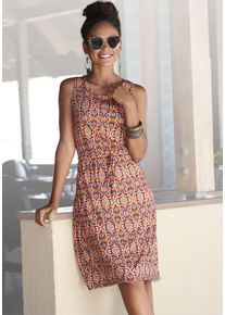 Lascana Damen Jerseykleid, bunt, modisch, Gr. 46, bedruckt, ethno, Jersey, Obermaterial: 100% Viskose, Kleider, mit Ethnodruck, leichtes Sommerkleid,