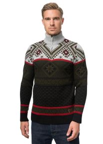Rusty Neal Herren Strickpullover, grün, casual, Gr. M, mehrfarbig, unifarben, 70% Polyacryl, 30% Baumwolle, Pullover, mit winterlichem Muster