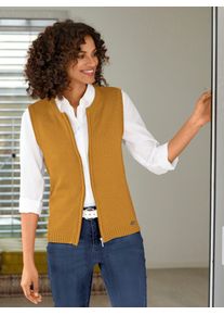 Casual Looks Damen Strickweste, gelb, Gr. 38, unifarben, 50% Baumwolle, 50% Polyacryl, Westen