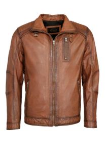 JCC Herren Bikerjacke "31020351", braun, Gr. 58, Oberstoff: 100% Lammleder / Innenmaterial: 90% Baumwolle, 10% Polyester / Ärmelfutter: 100%