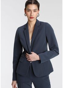 Tamaris Damen Kurzblazer, blau, feminin, Gr. 34, unifarben, Web, Obermaterial: 93% Polyester, 7% Elasthan. Futter: 100% Polyester, Blazer, in