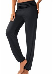 Buffalo Damen Haremshose, Gr. 32, schwarz, Web, Obermaterial: 100% Viskose, unifarben, modisch, Hosen, mit gerafftem Umschlagbund