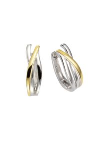 Vivance Damen Paar Creolen "925 Silber vergoldet", ONE-SIZE, Silber 925 (Sterlingsilber), bunt, Silber 925 (Sterlingsilber), Ohrringe