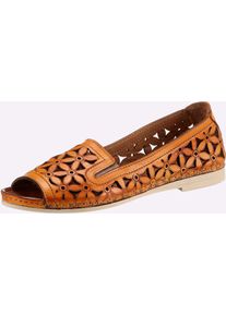 Gemini Damen Sandalette, Gr. 41, orange, Glattleder, sportlich, Schuhe