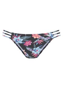 Kangaroos Damen Bikini-Hose "Agave", schwarz, Gr. 34, bedruckt, floral, Recycling-Polyamid, Badehosen, mit seitlichen Bändern
