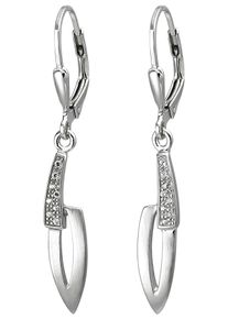 Jobo Damen Paar Ohrhänger, Silber 925 (Sterlingsilber), silber, Silber 925 (Sterlingsilber), Ohrringe, 925 Silber mit 16 Zirkonia
