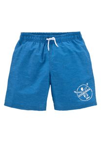 Chiemsee Kinder Badeshorts "Melange Kids", blau, Gr. 122, Melange-Effekt, Polyester, Badehosen, mit Logoprint