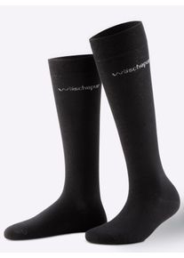 wäschepur WÄSCHEPUR Damen Kniestrümpfe, Gr. 3, schwarz, 78% Baumwolle, 20% Polyamid, 2% Elasthan, Socken